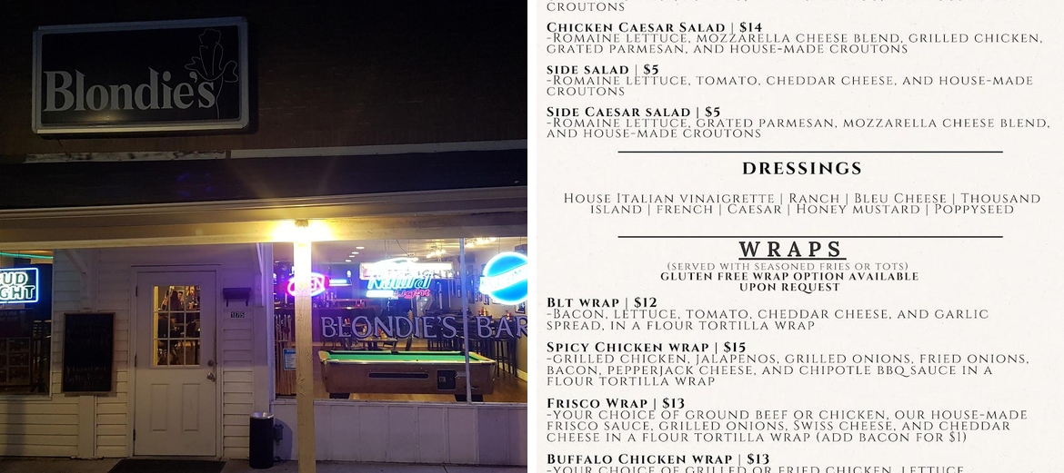 Scarlett's Bar and Grill Menu