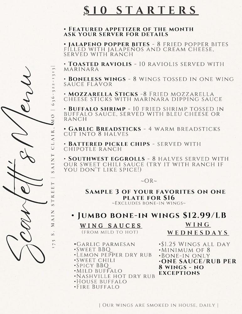 Scarlett's Bar and Grill Menu image 3